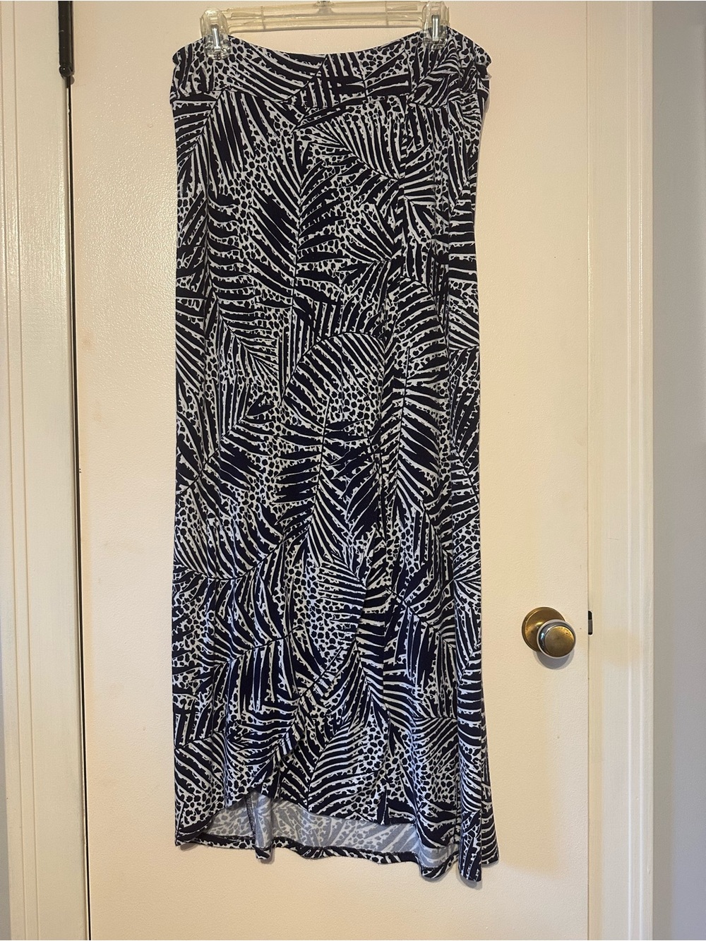 Cynthia Rowley Navy and White Printed Maxi Skirt
